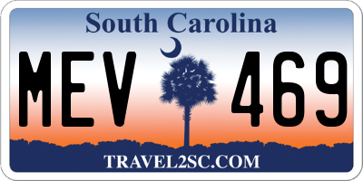 SC license plate MEV469
