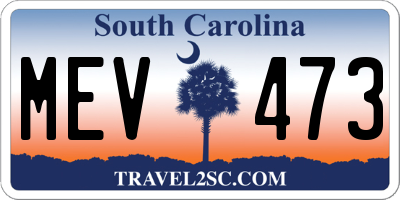 SC license plate MEV473
