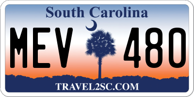 SC license plate MEV480
