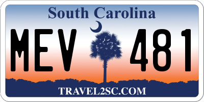 SC license plate MEV481