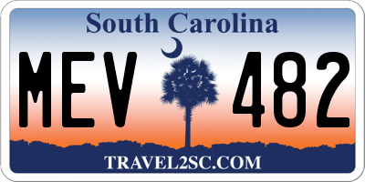 SC license plate MEV482