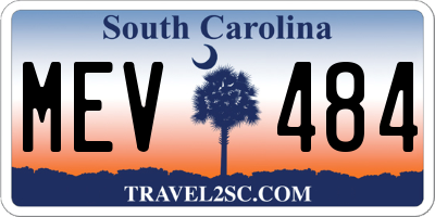 SC license plate MEV484