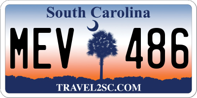 SC license plate MEV486