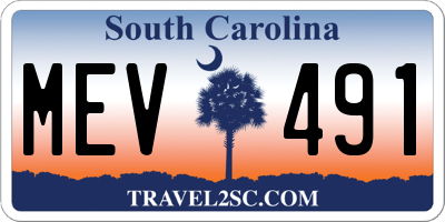 SC license plate MEV491