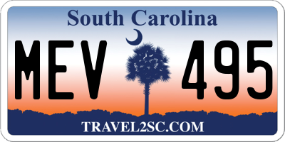 SC license plate MEV495