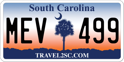 SC license plate MEV499