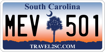 SC license plate MEV501