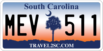 SC license plate MEV511