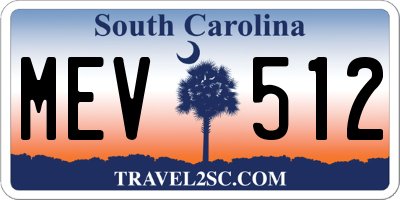 SC license plate MEV512