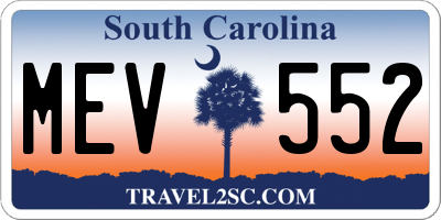 SC license plate MEV552