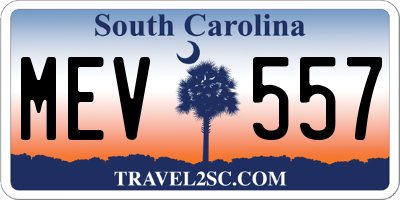 SC license plate MEV557