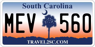 SC license plate MEV560