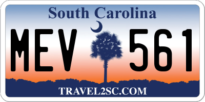 SC license plate MEV561