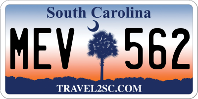 SC license plate MEV562