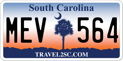 SC license plate MEV564