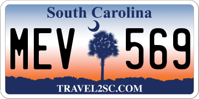 SC license plate MEV569