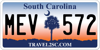 SC license plate MEV572