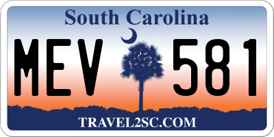 SC license plate MEV581