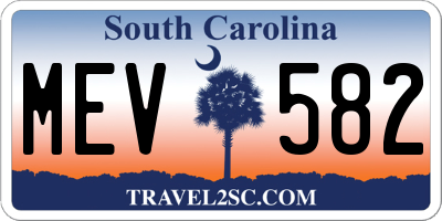 SC license plate MEV582