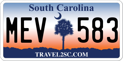 SC license plate MEV583