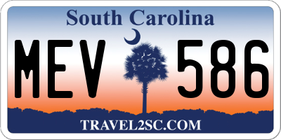 SC license plate MEV586
