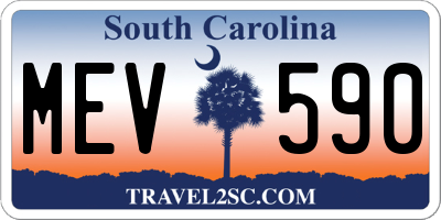 SC license plate MEV590