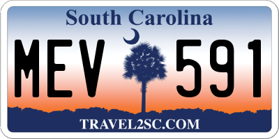 SC license plate MEV591