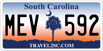 SC license plate MEV592