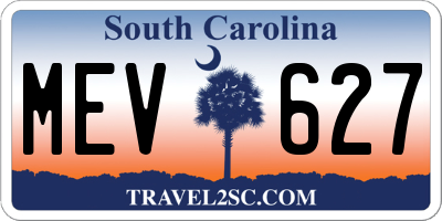 SC license plate MEV627
