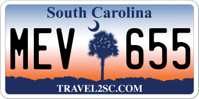 SC license plate MEV655