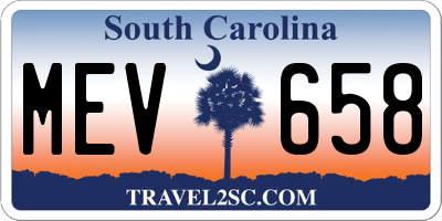 SC license plate MEV658