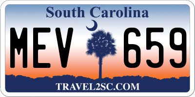 SC license plate MEV659