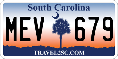SC license plate MEV679