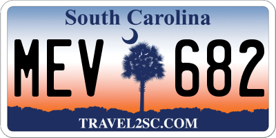 SC license plate MEV682