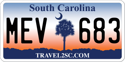 SC license plate MEV683