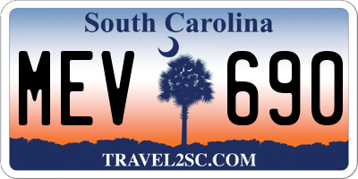 SC license plate MEV690