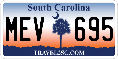 SC license plate MEV695