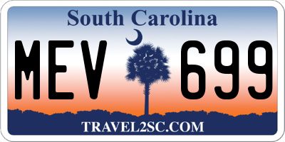 SC license plate MEV699