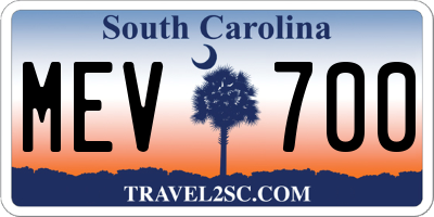 SC license plate MEV700