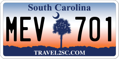 SC license plate MEV701