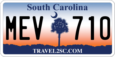 SC license plate MEV710