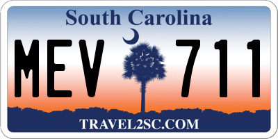 SC license plate MEV711