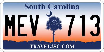 SC license plate MEV713