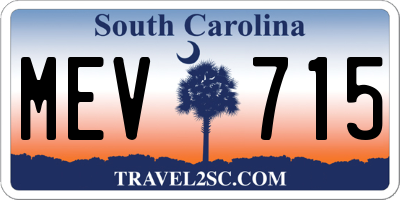 SC license plate MEV715