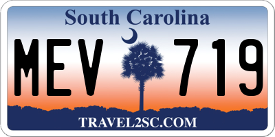 SC license plate MEV719