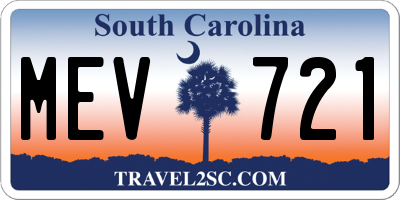SC license plate MEV721