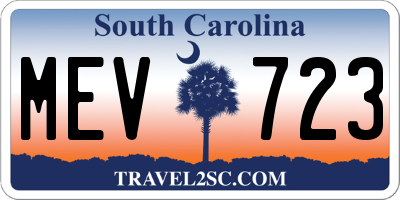 SC license plate MEV723