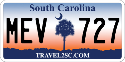 SC license plate MEV727
