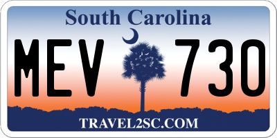 SC license plate MEV730