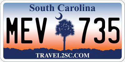 SC license plate MEV735